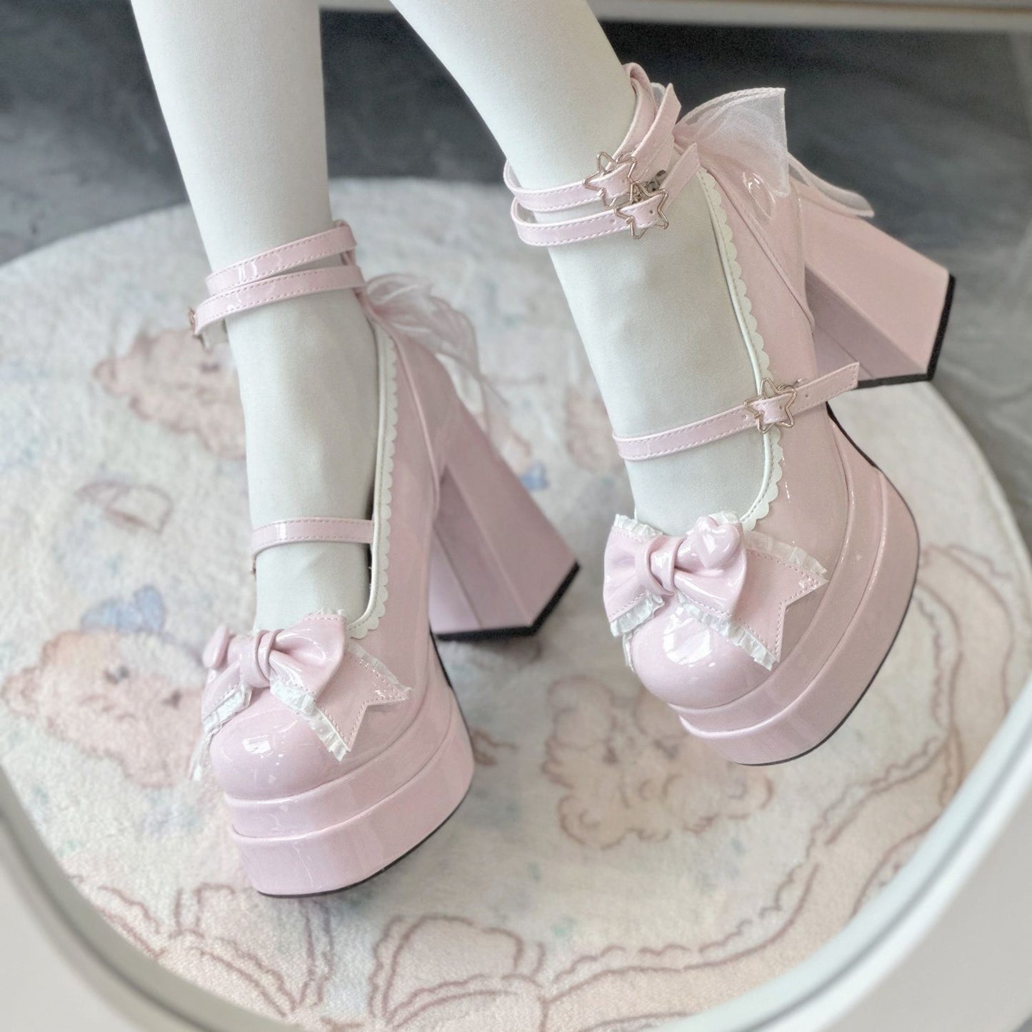 Kawaii Fashion Shoes Velvet Moonlit Whisper Pumps