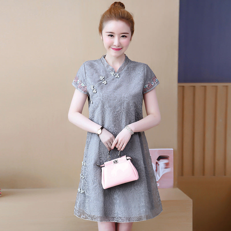 Summer Dress Was Thin And Improved Cheongsam