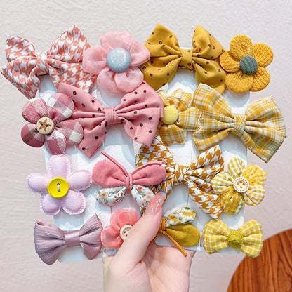 Kawaii Fashion Whimsical Blossom Bow Hair Accessory Ensemble