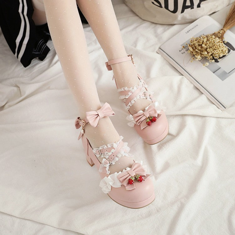 Kawaii Fashion Shoes Velvet Whisper Buckle Heels