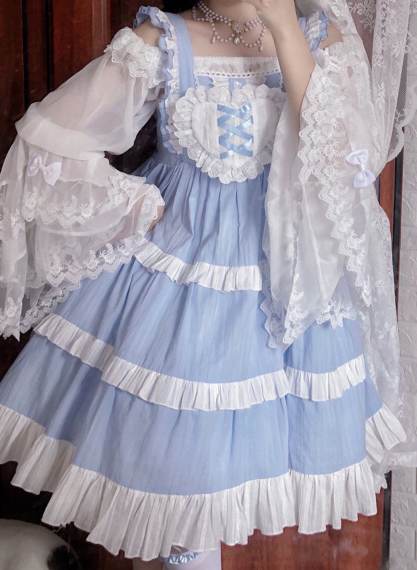 Kawaii Fashion Lolita Dress Whimsical Chiffon Dreams Ensemble